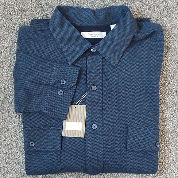 New With‎ Tags Men's Size XL Turnbury 100% Cotton Long Sleeve Pullover - Picture 1 of 14